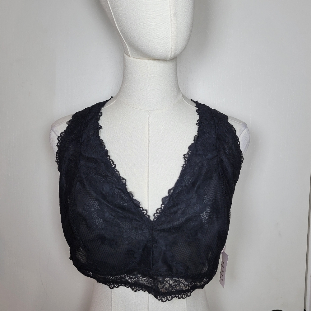Savage X Fenty Floral Lace Racerback Bralette Size 3XL 46C 46D 46DD